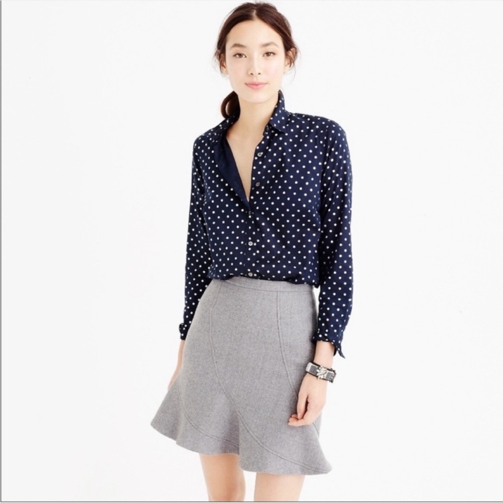 J.Crew Foil Dot Button-down Perfect Shirt